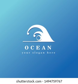 Blue Ocean Waves Simple and Minimalist Logo