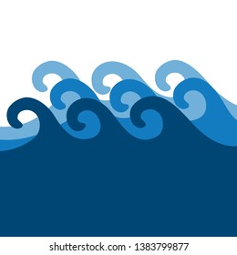 blue ocean waves, vector background