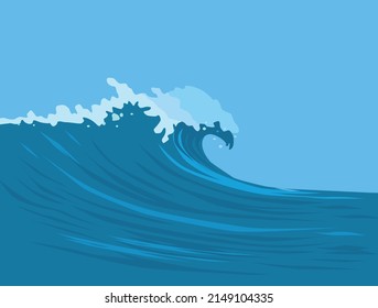 blue ocean waves vector illustration
