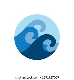 Blue Ocean Waves Vector Logo Icon Stock Vector (Royalty Free ...