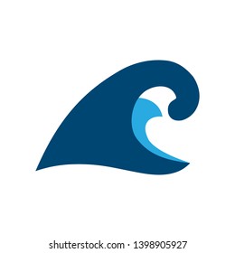 blue ocean waves, vector logo icon