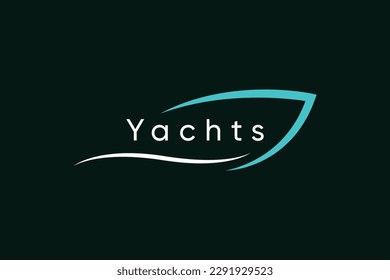 Blue ocean yachts logo design template