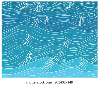 ilustración de fondo de la línea oceánica azul