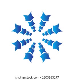 blue octagon logo vector art design for business