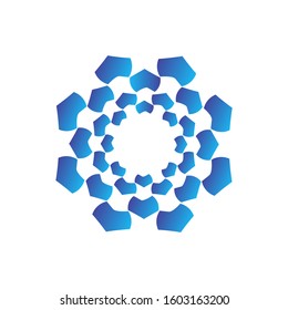 blue octagon logo vector art design for business