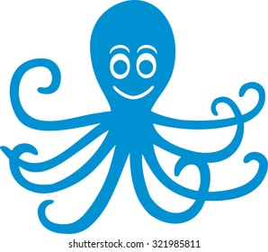 Blue Octopus with face