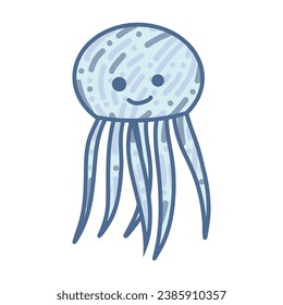 blue octopus icon. outline illustration. octopus vector icon for web