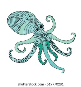 Blue octopus illustration
