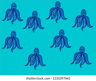 blue octopus pattern