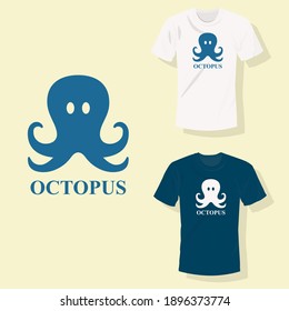 Blue octopus T shirt design