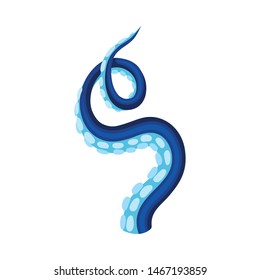 Blue octopus tentacles with a noose on the end. Vector illustration on white background.