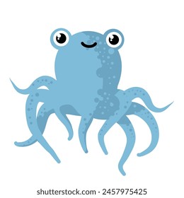 blue octopus - vector ilustration	