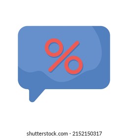burbuja de discurso de oferta azul sobre blanco