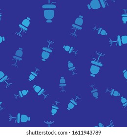 Blue Office chair icon isolated seamless pattern on blue background.  Vector Illustration