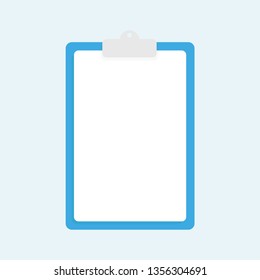 Blue office clipboard. Vector illustration. EPS 10.