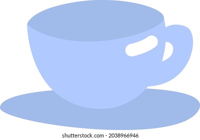Copa de oficina azul, ilustración, vector, sobre fondo blanco.