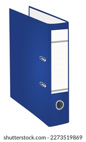Blue office folder. vector illustration. 3d