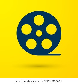 Blue Office folders with papers and documents icon isolated on yellow background. Archives folder sign. Vector Illustration