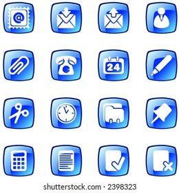 Blue office icons