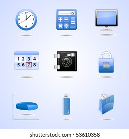 Blue office icons
