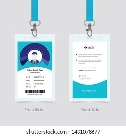 Blue Office id card template - Corporate id card vector