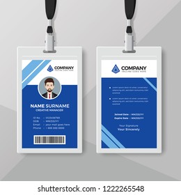 Corporate Id Card Template Abstract Blue Stock Vector (Royalty Free ...