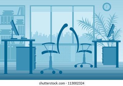 blue office interior