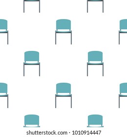 Blue Office Metal Chair Pattern Seamless Flat Style For Web Vector Illustration