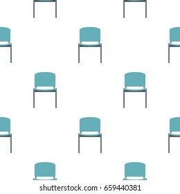 Blue office metal chair pattern seamless flat style for web vector illustration
