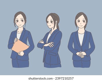 blue officelady, business people shaking hands