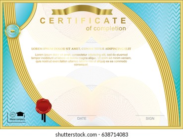 Blue official certificate