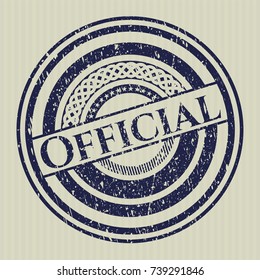 Blue Official distress grunge style stamp