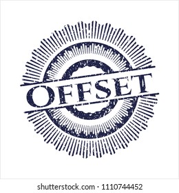  Blue Offset rubber stamp with grunge texture
