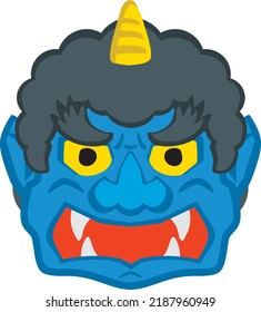 A Blue Ogre Mask Of The Setsubun.