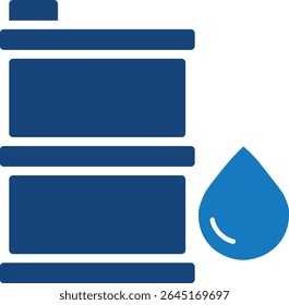 Blue Oil Barrel Fuel Petroleum Droplet Icon