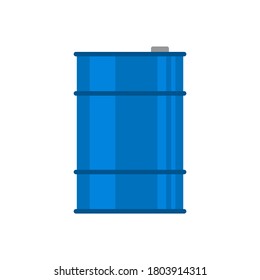 Blue oil barrel on white background