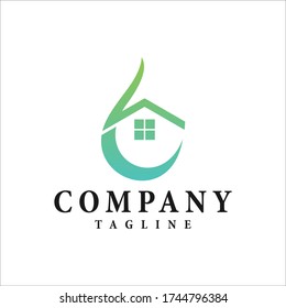 Diseño gráfico moderno con el logotipo de Blue Oil Home. Ilustración vectorial.
