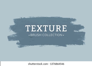 Blue oil paint brush stroke texture on a blue canvas textured background vector