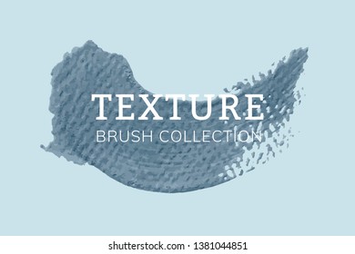 Blue oil paint brush stroke texture on a plain paper background vector