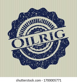 Blue Oilrig distressed rubber grunge seal