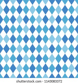 Blue Oktoberfest Diamond Seamless Pattern - Shades of blue and white diamond design popular for Oktoberfest