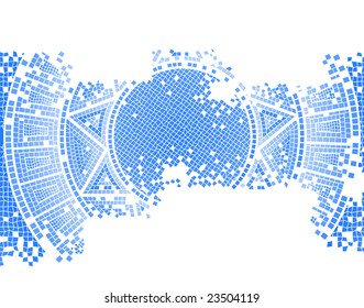 blue old mosaic vector background