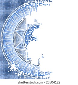 blue old mosaic vector background