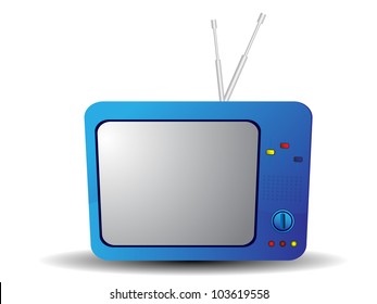 blue old tv. vector illustration