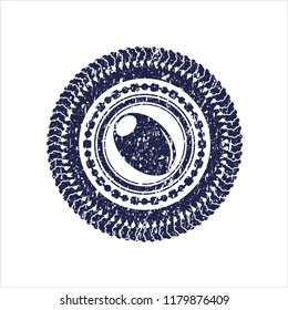 Blue olive icon with rubber seal texture