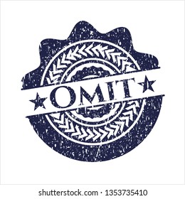 Blue Omit distressed rubber seal with grunge texture