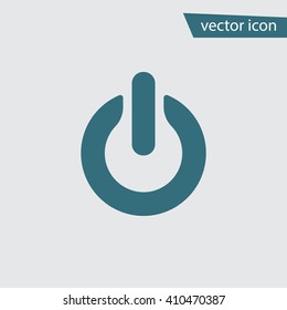 Blue On off icon isolated on background. Modern flat pictogram, business, marketing, internet concept. Trendy Simple vector symbol for web site design or button to mobile app. Logo illustration
