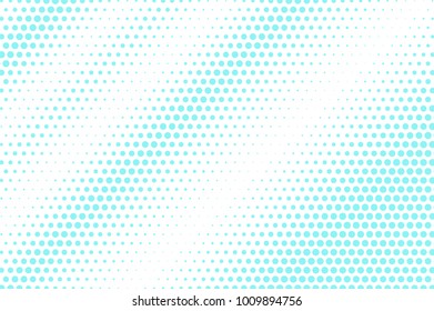 Blue on white dotted halftone. Half tone vector background. Rough  diagonal dotted gradient. Futuristic texture. Mint dot on transparent backdrop. Romantic or pop art dotwork. Modern design template