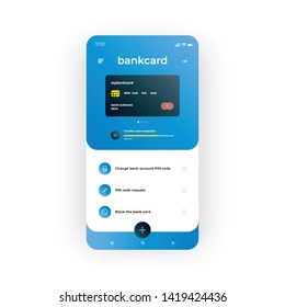 Blue online banking UI, UX, GUI screen for mobile apps design. Modern responsive user interface design of mobile applications including home page of online bank screen