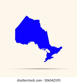 Blue Ontario Map Illustration